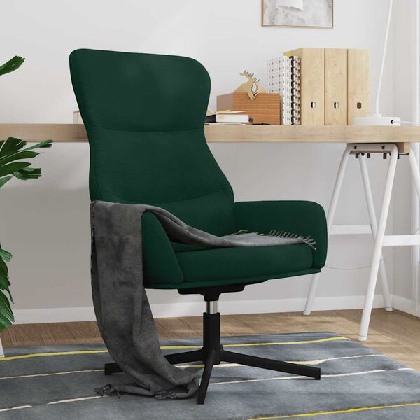 vidaXL Silla de relajaci&oacute;n de terciopelo verde oscuro