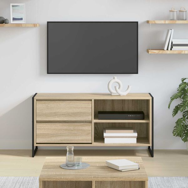 vidaXL Gabinete de TV Sonoma 100 x 36 x 49,5 cm Madera contrachapada