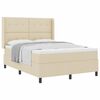 vidaXL Cama tipo Box Spring con colch&oacute;n Crema 140 x 200 cm tela