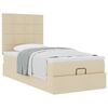 vidaXL Cama otomana con colch&oacute;n crema 90x200 cm tela