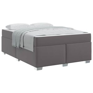 vidaXL Estructura de cama con colch&oacute;n Gris 140 x 200 cm tela