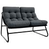 vidaXL Muebles de jard&iacute;n Negro Acero con revestimiento en polvo