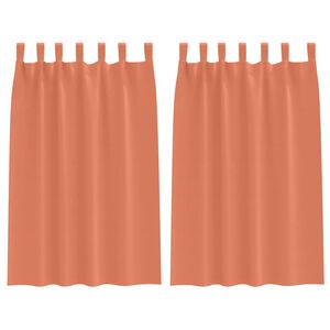 vidaXL Cortinas Opacas con Anillas 2 uds. Terracota 175 x 140 cm