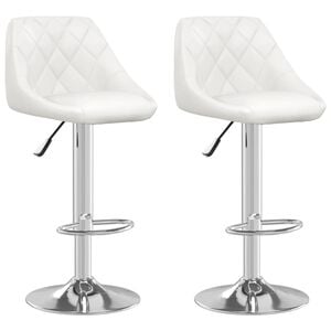 vidaXL Taburetes de cocina 2 unidades cuero sint&eacute;tico blanco