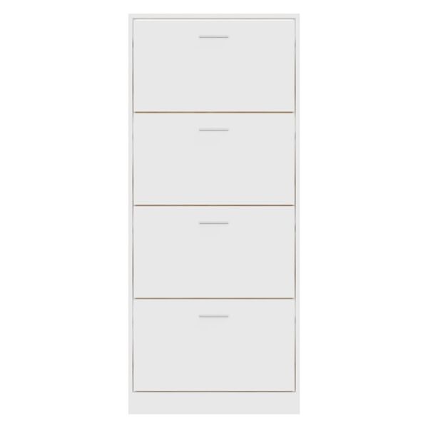 vidaXL Mueble zapatero madera contrachapada blanco 63x24x147 cm