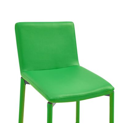 vidaXL Set mesa alta y taburetes de bar 3 piezas cuero sintético verde