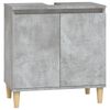 vidaXL Juego muebles de ba&ntilde;o 4 pzas madera contrachapada gris hormig&oacute;n