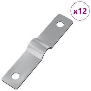 vidaXL Placa de Impacto 12 pcs Plateado 50 x 10 x 1,2 mm Hierro