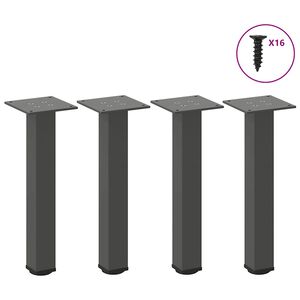 vidaXL Patas para mesa de centro (4 unidades), antracita, 30-32 cm, acero