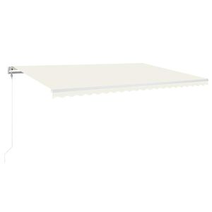 vidaXL Toldo autom&aacute;tico con LED sensor de viento crema 500x350 cm