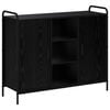 vidaXL Aparador Roble Negro 97 x 33 x 81 cm Madera de ingenier&iacute;a