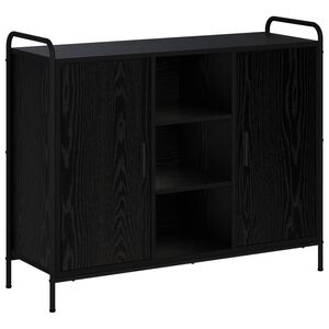 vidaXL Aparador Roble Negro 97 x 33 x 81 cm Madera de ingenier&iacute;a