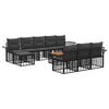 vidaXL Conjunto de sof&aacute;s de exterior 11 uds. Negro y Gris oscuro