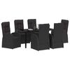 vidaXL Conjunto de Comedor de Jard&iacute;n 7 pcs Negro rat&aacute;n sint&eacute;tico