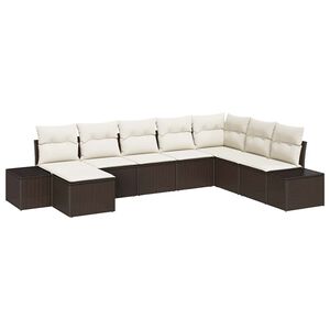 vidaXL Conjunto de sof&aacute; de jard&iacute;n 8 uds. rat&aacute;n sint&eacute;tico