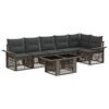 vidaXL Conjunto de sof&aacute;s de jard&iacute;n 7 uds. Gris y Gris Oscuro