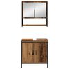 vidaXL Juego de muebles de ba&ntilde;o 4 pcs Marr&oacute;n Madera contrachapada