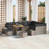 vidaXL Conjunto de sof&aacute;s de jard&iacute;n 12 pcs Gris rat&aacute;n sint&eacute;tico