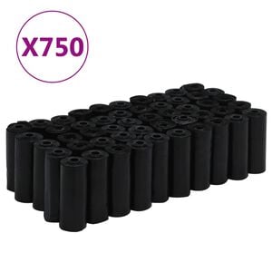 vidaXL Bolsas para cacas de perro 750 uds PE negro 30x20 cm