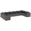 vidaXL Set de muebles de jard&iacute;n 10 pzas y cojines rat&aacute;n sint&eacute;tico gris