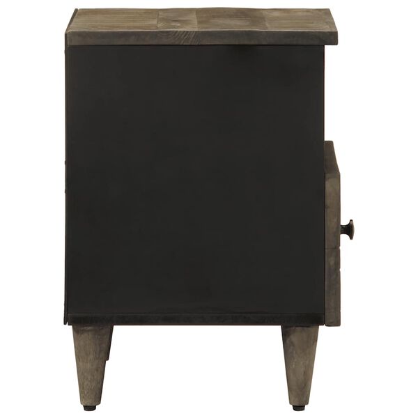 vidaXL Mesitas noche 2 uds madera maciza mango gris claro 40x33x46 cm