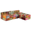vidaXL Puf modular de 3 plazas de tela patchwork
