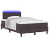 vidaXL Cama tipo Box Spring con LED Marr&oacute;n Oscuro 120 x 190 cm tela