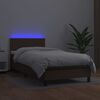 vidaXL Cama box spring y colch&oacute;n LED cuero sint&eacute;tico marr&oacute;n 80x200 cm