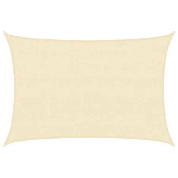 vidaXL Toldo de vela rectangular HDPE 4x6 m crema