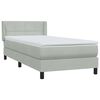 vidaXL Cama box spring con colch&oacute;n terciopelo gris claro 90x220 cm