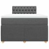 vidaXL Cama box spring con colch&oacute;n tela gris oscuro 120x200 cm