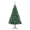 vidaXL &Aacute;rbol de Navidad preiluminado con luces y bolas verde 210 cm