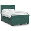 vidaXL Cama box spring con colch&oacute;n terciopelo verde oscuro 160x200 cm