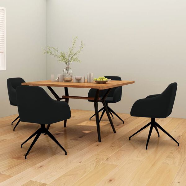 vidaXL Sillas de comedor 4 unidades terciopelo negro