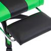 vidaXL Silla gaming con reposapiés cuero sintético verde y negro