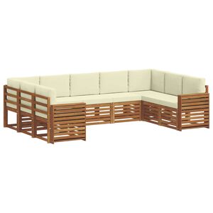 vidaXL Conjunto de Sof&aacute; Seccional con coj&iacute;n 9 pcs Natural y Crema