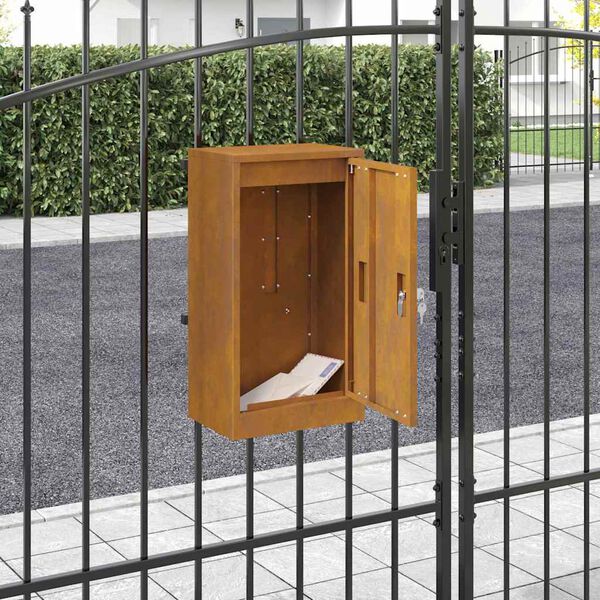 vidaXL Buzón Oxidado 30 x 23 x 55 cm Acero oxidado