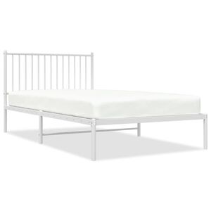 vidaXL Estructura cama sin colchón con cabecero metal blanco 107x203cm
