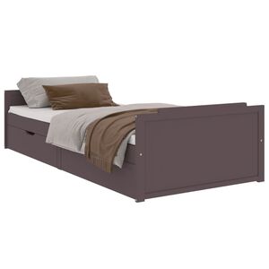 vidaXL Estructura cama sin colch&oacute;n madera pino marr&oacute;n oscuro 90x200 cm