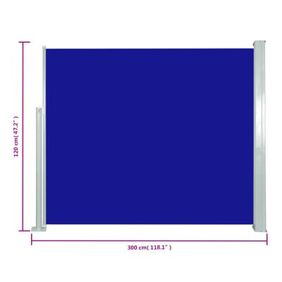vidaXL Toldo lateral retráctil 120x300 cm azul