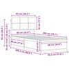 vidaXL Estructura de Cama con Cabecera Tapizada Gris Claro 90 x 200 cm