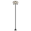 vidaXL Farola de 3 brazos Negro 16 x 16 x 187 cm Aluminio y ABS