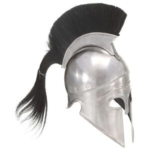 vidaXL R&eacute;plica de casco de guerrero griego rol en vivo acero plateado