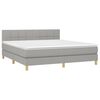 vidaXL Cama box spring con colch&oacute;n tela y LED gris claro 180x200 cm