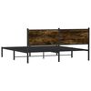 vidaXL Estructura de cama sin colch&oacute;n metal roble ahumado 183x213 cm