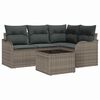 vidaXL Conjunto de sof&aacute; de jard&iacute;n 5 uds. Negro rat&aacute;n sint&eacute;tico
