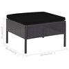 vidaXL Set muebles de jard&iacute;n 6 piezas y cojines rat&aacute;n sint&eacute;tico negro