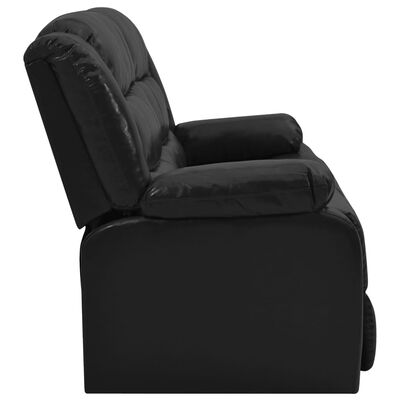 vidaXL Sofá reclinable de 2 plazas cuero sintético negro