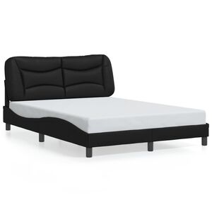 vidaXL Estructura de cama sin colch&oacute;n Hvar cuero sint&eacute;tico negro 120x200 cm