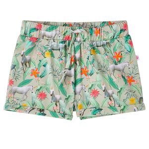 vidaXL Pantalones cortos infantiles con cord&oacute;n caqui claro 116